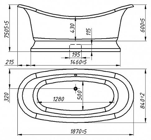 Ванна из искусственного камня Фэма Габриэлла белая на подиуме ГАБРИЭЛЛА-POD - 7