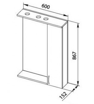 Зеркало Aquanet Донна 60 беленый дуб 00169038 - 2