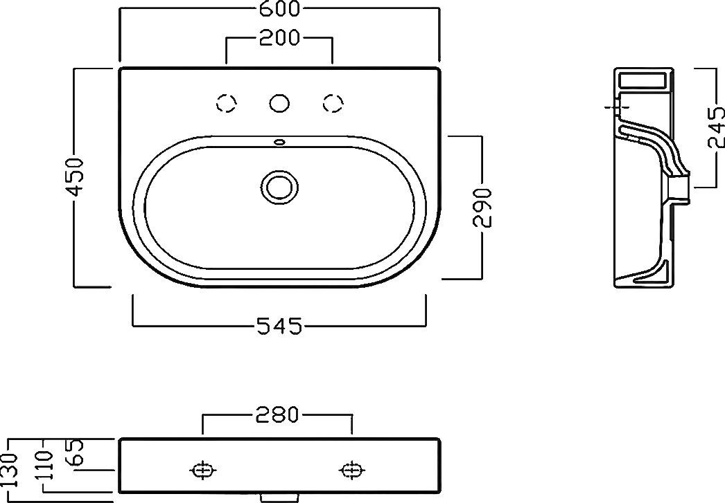 Раковина Hatria Area 60 см Y0UH01 - 7