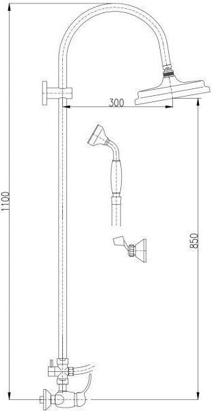 Душевая стойка Rav Slezak Labe бронза L581.5/3SM - 2