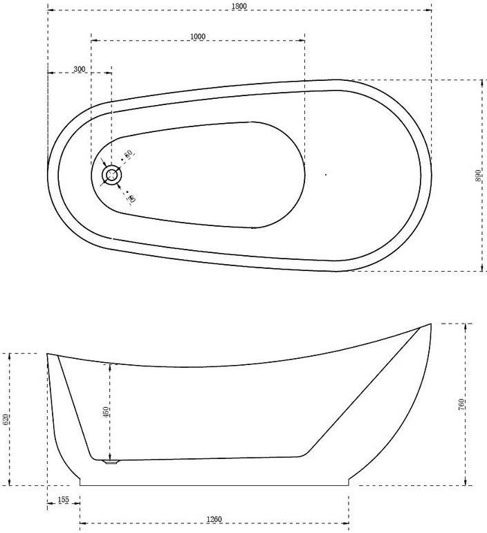 Акриловая ванна Abber AB9288 - 4