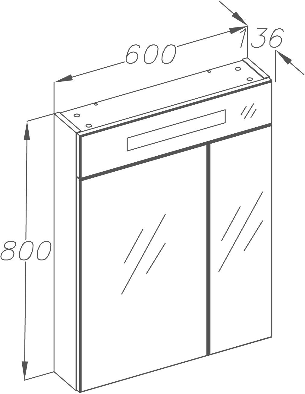 Зеркало-шкаф Opadiris Фреш 60 Z0000010395 - 5