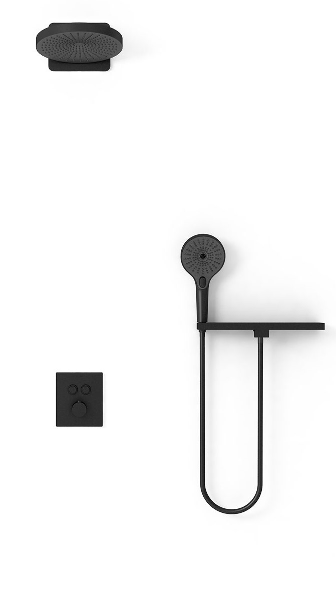 Душевой комплект Vincea Inspire с термостатом черный матовый VSFW-3I21T1RMB - 1
