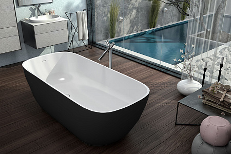 Ванна из литьевого мрамора Kolpa San Gloria 180х80 черно-белая 592550 - 1