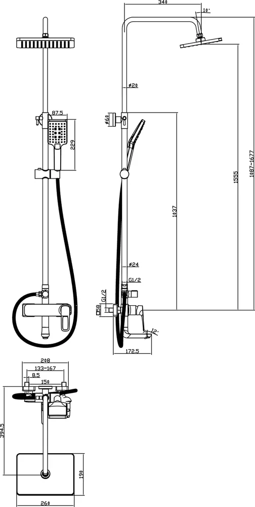 Душевая стойка Rossinka RS46-46 - 5