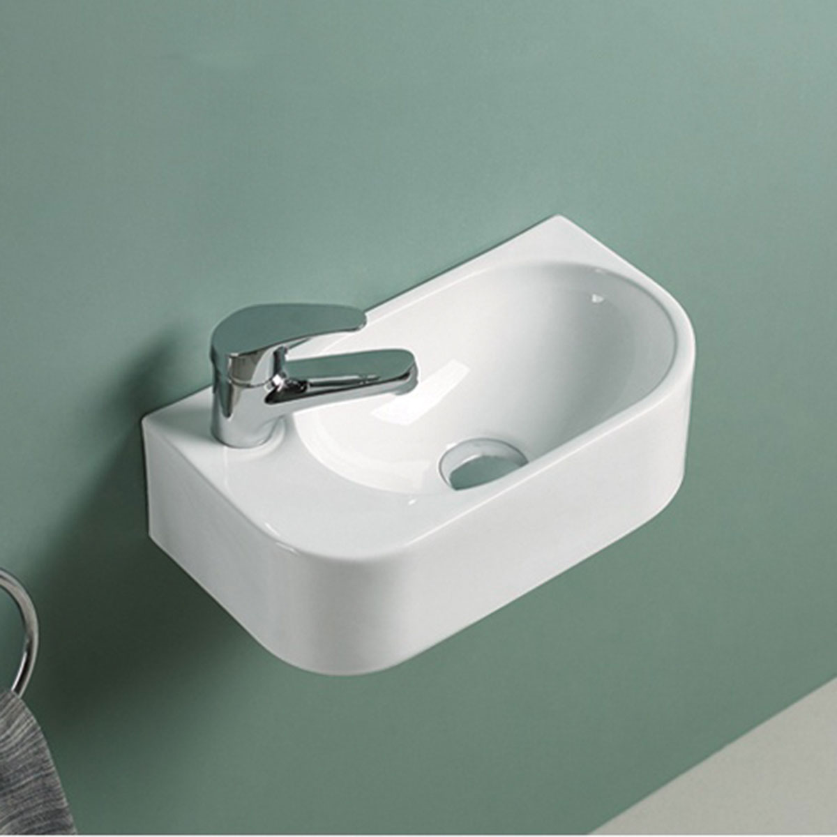 Подвесная раковина Vincea 40х22 белая левая VBS-506L - 1