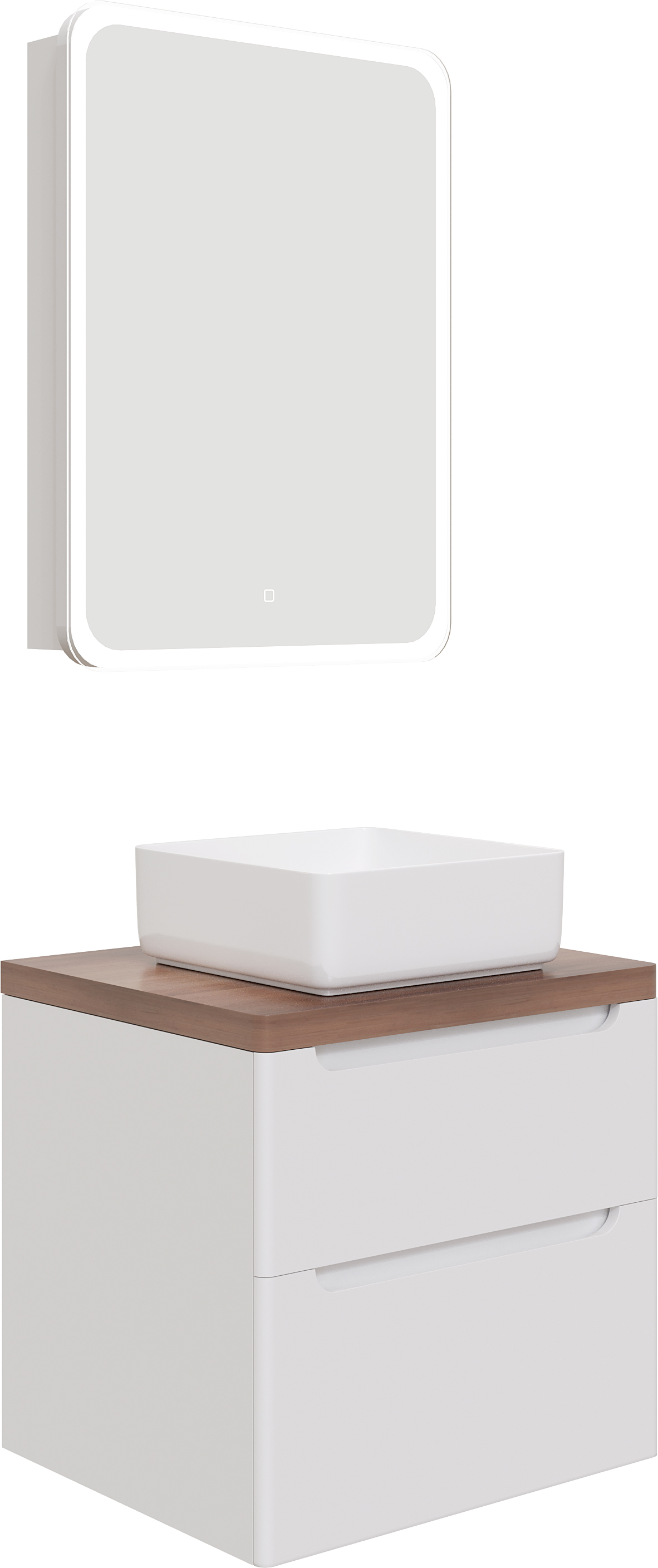 Мебель для ванной STWORKI Берген 60 белая с темной столешницей, раковина City 1 549450 - 7