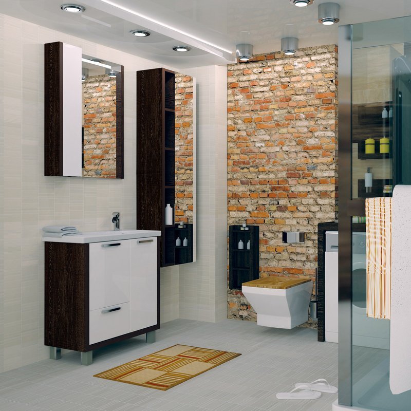 Зеркало-шкаф AQUATON Брайтон 100 венге 1A176702BR500 - 2