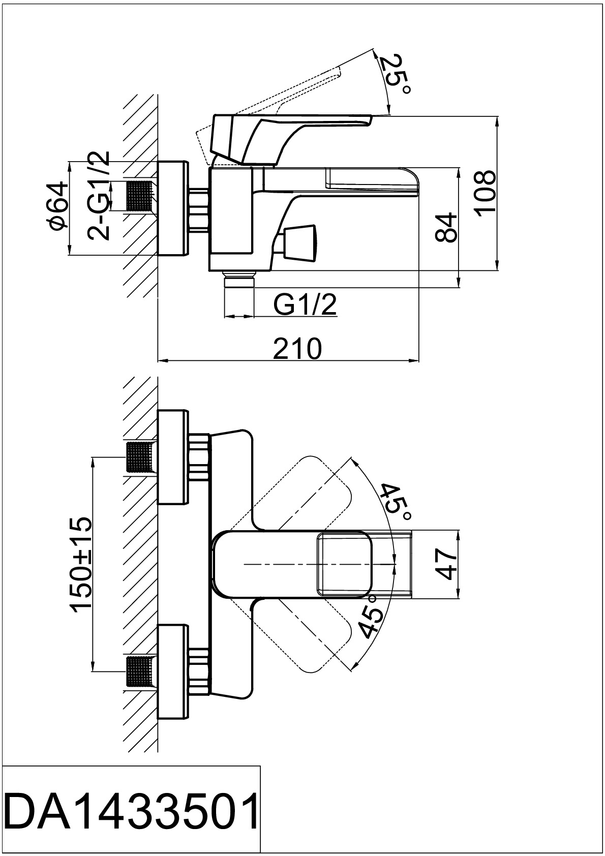 Смеситель для ванны D&K DA1433501 - 1