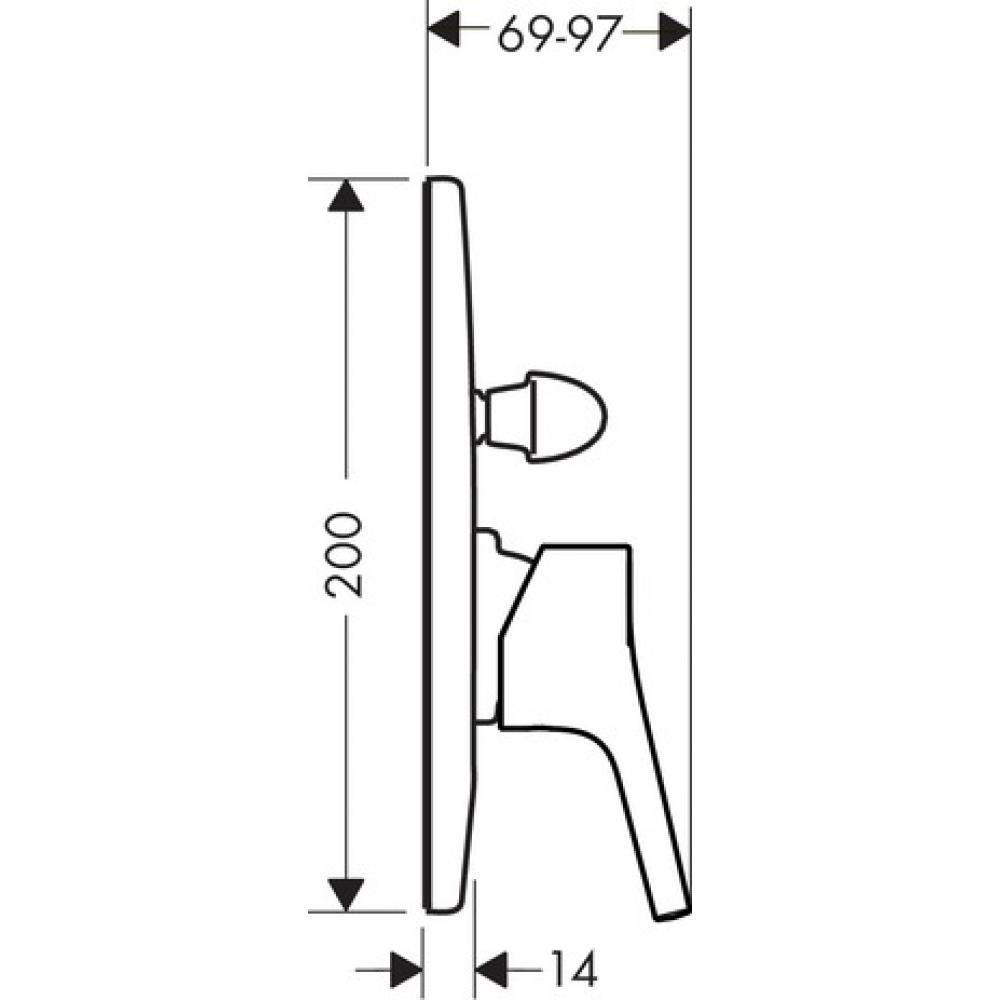 Смеситель для ванны Hansgrohe Talis S, однорычажный, СМ, хром 72407000 - 1