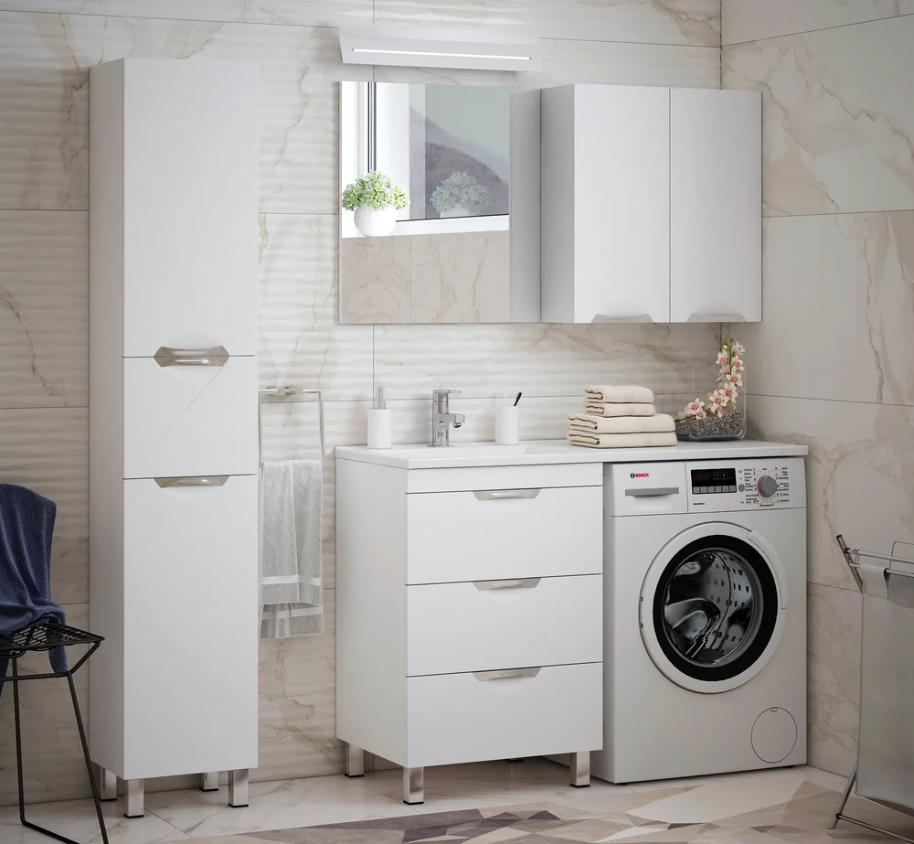 Раковина Stella Polar Мадлен 120 L на стиральную машину белый SP-00000026 - 3