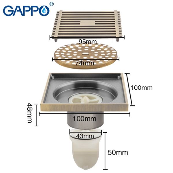 Душевой трап Gappo G81004-4 - 5