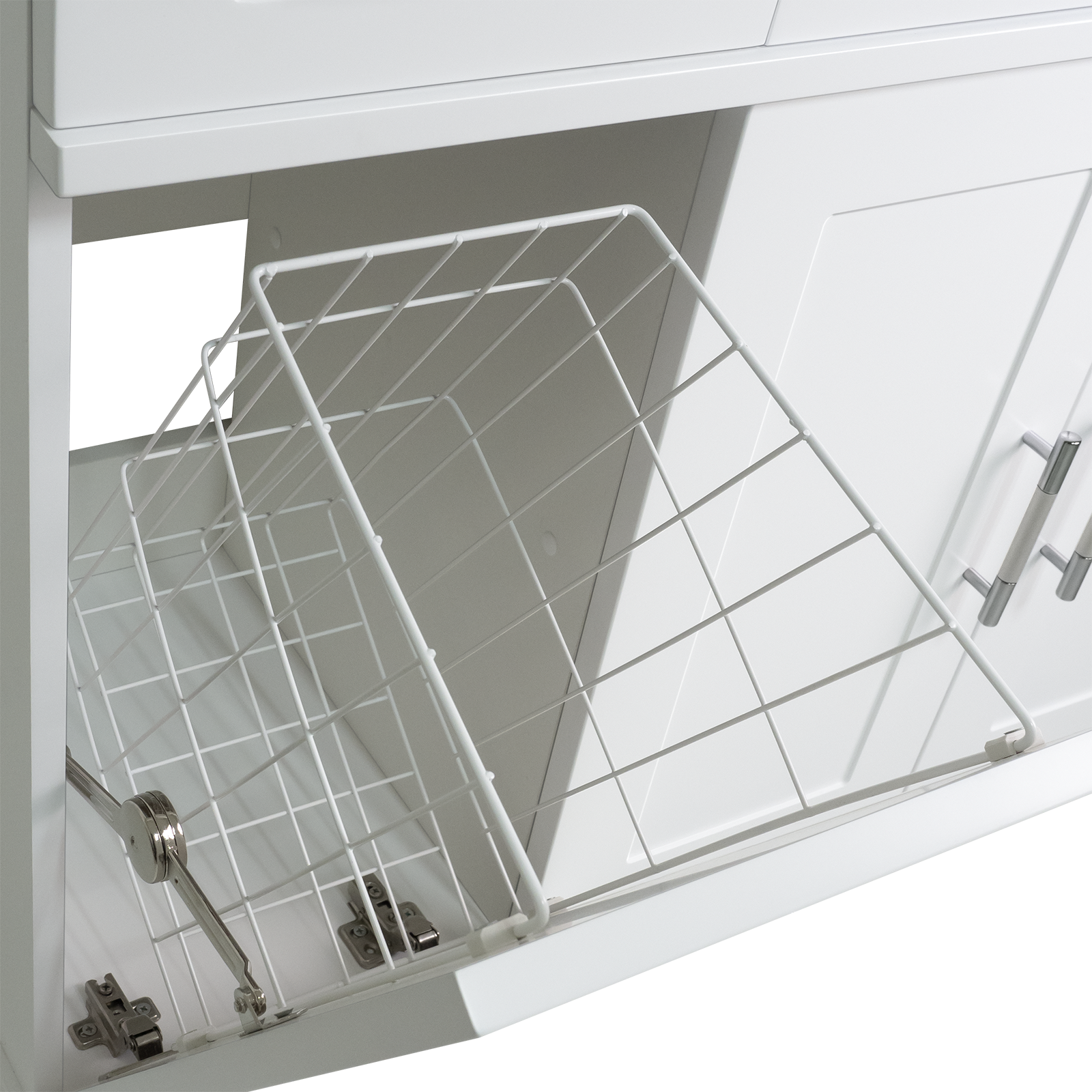 Тумба под раковину Misty Купер 90 R с бельевой корзиной белый П-Куп01090-012БкП - 2