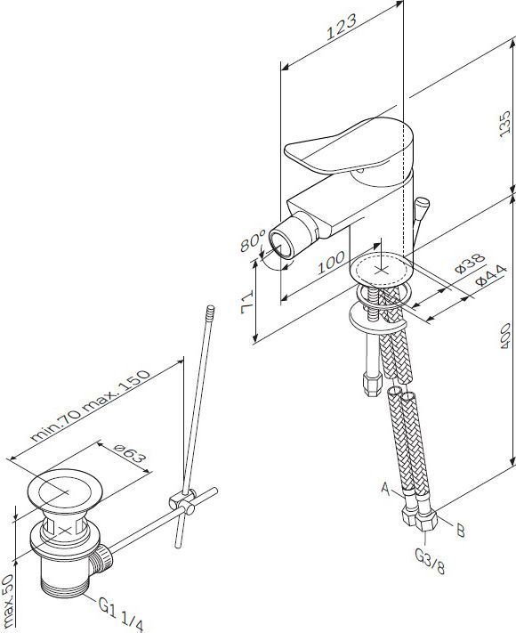 Смеситель AM.PM X-Joy F85A83100 для биде - 8