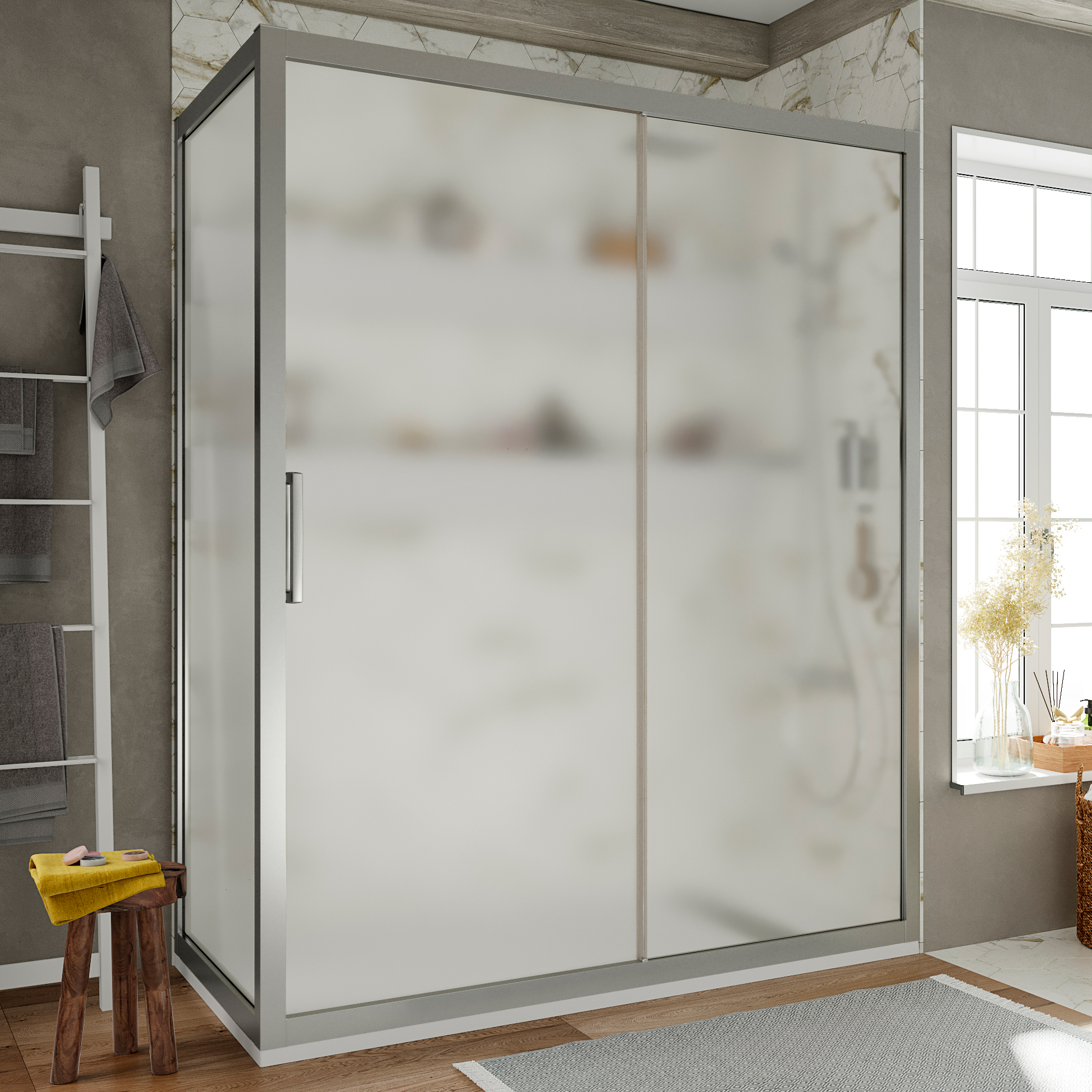 Душевой уголок STWORKI Эстерсунд DE019R90120200 120x90 см профиль хром матовый, стекло матовое, прямоугольный 3GW188TTKK000 - 0