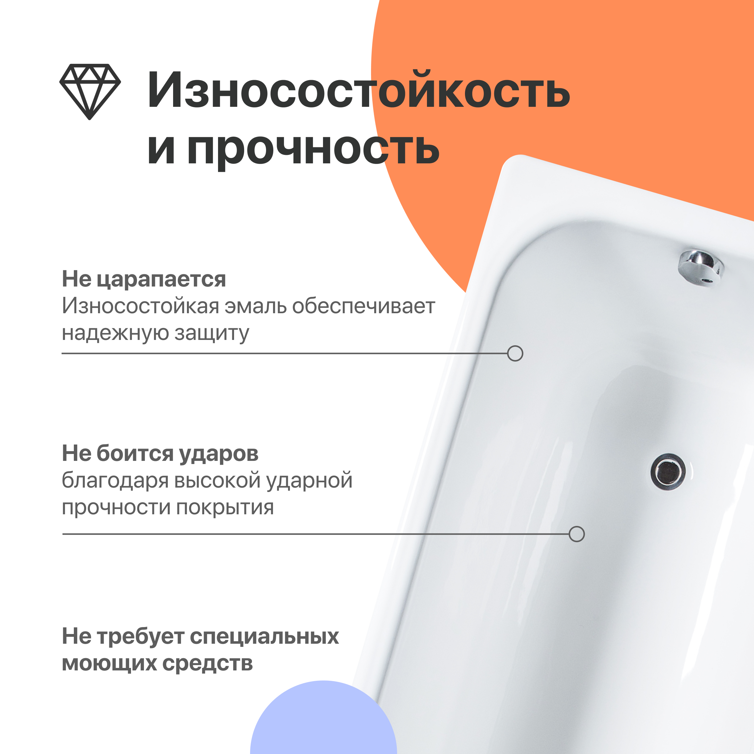 Чугунная ванна DIWO Кострома 170x75 566166 - 2