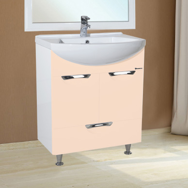 Тумба с раковиной Bellezza Альфа 55 бежевая с нижним ящиком - 0