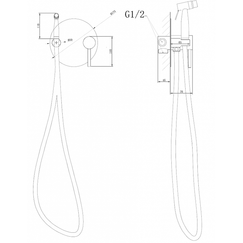 Гигиенический душ Abber Emotion хром AF8826 - 2