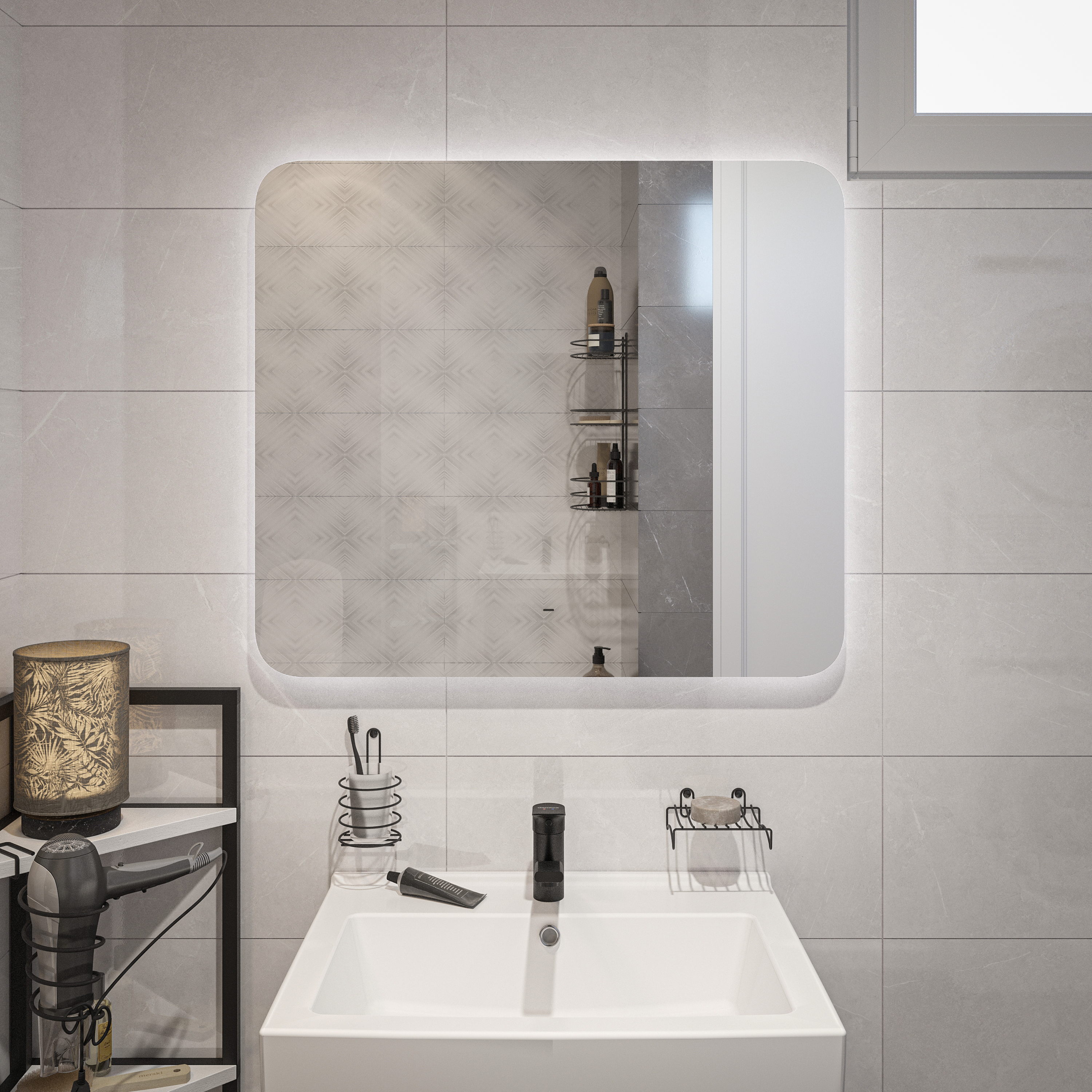 Зеркало DIWO Кострома 80 с подсветкой, прямоугольное, инфракрасное управление ЗЛП1716 - 2