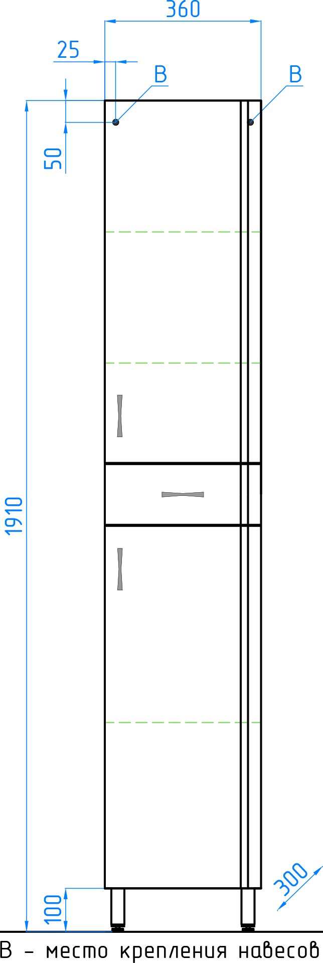 Шкаф-пенал Style Line Эко Стандарт 36 см  ЛС-00000112 - 6