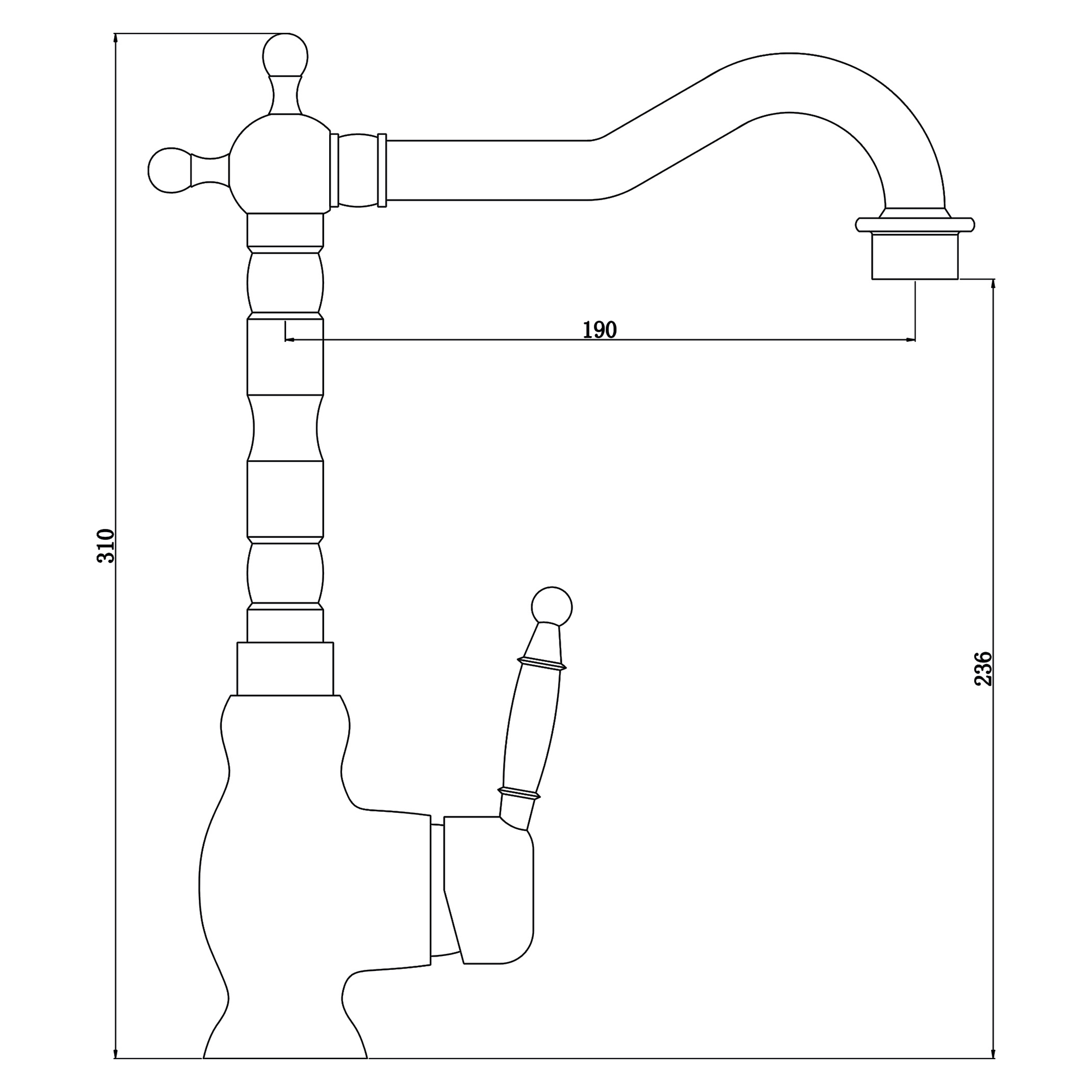 Swedbe Selene смеситель для кухни, бронза 7143 - 4