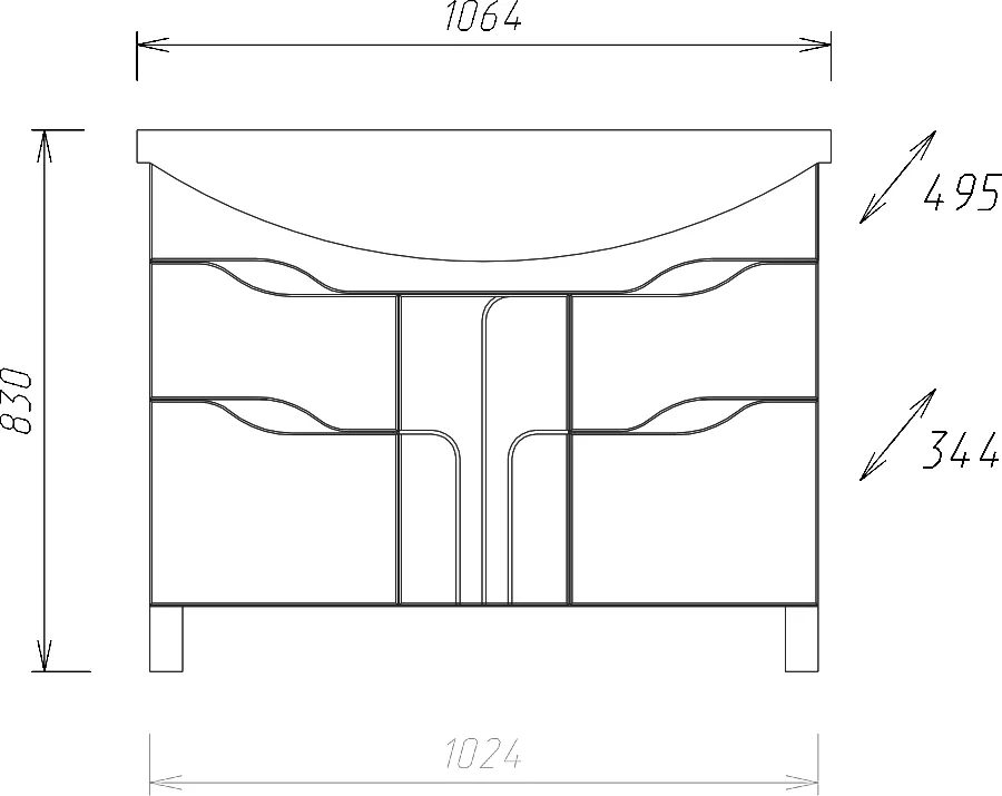 Тумба под раковину Onika Веронелла 105 белый  110508 - 4