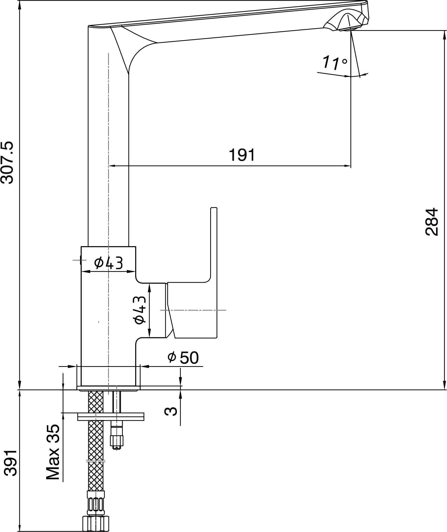 Смеситель E.C.A. Nita 102118099EX для кухонной мойки - 1