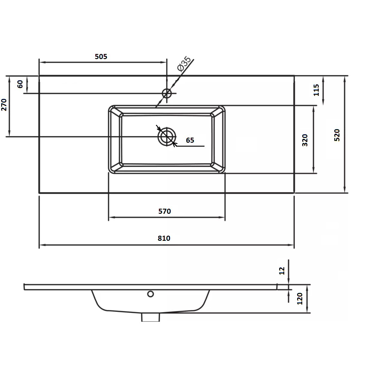 Раковина - столешница Armadi Art Monaco 80 бежевый 852-080-CP monaco - 3