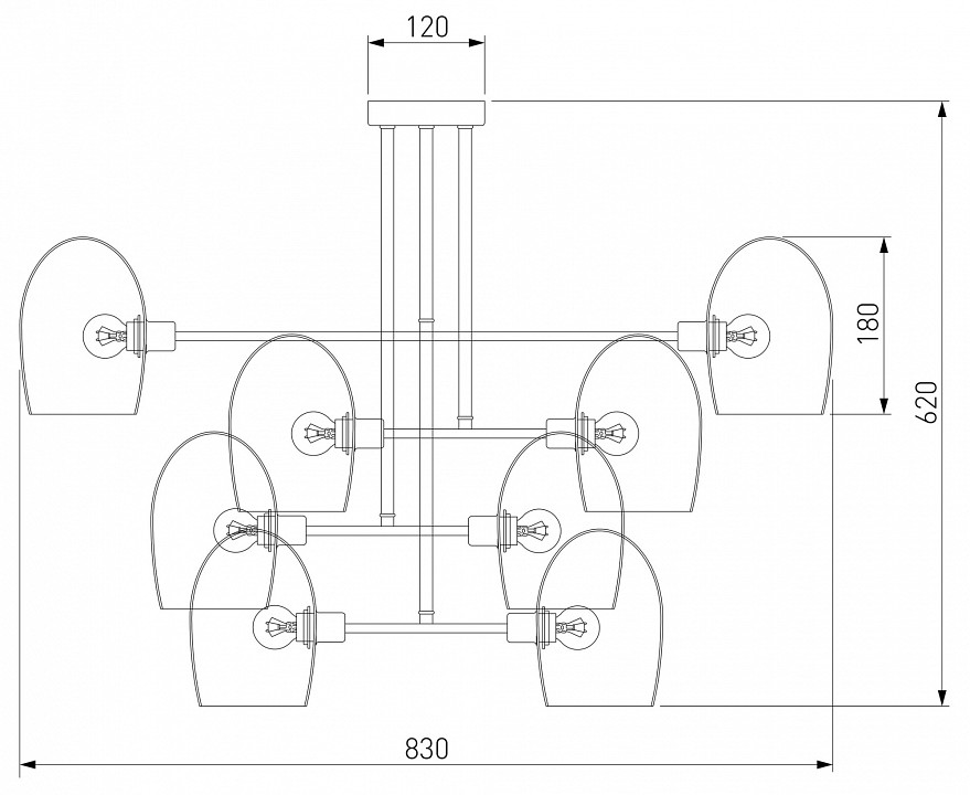 Люстра на штанге Eurosvet Gardie 70141/8 хром - 2