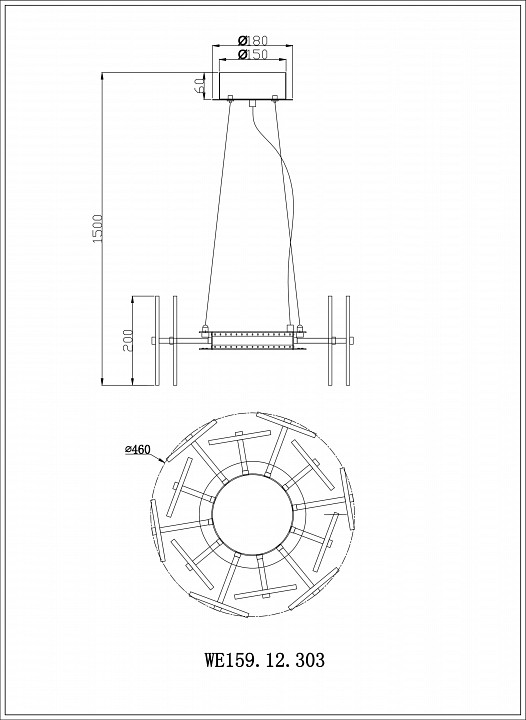 Подвесной светильник Wertmark Nicola WE159.12.303 - 1