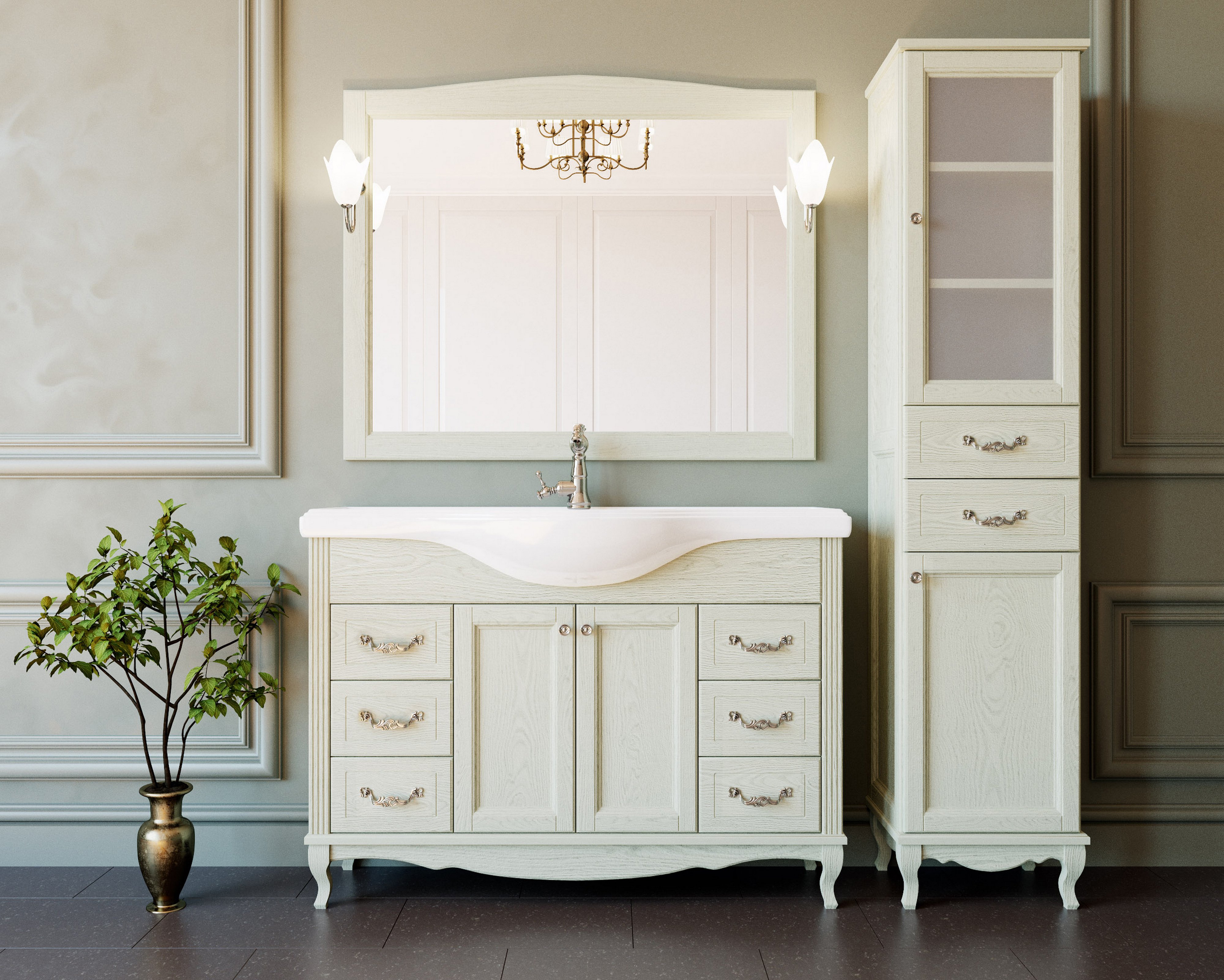 Шкаф-пенал ValenHouse Эллина 41.5 см  E40_КСRХ - 1