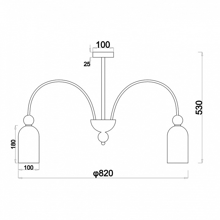 Люстра на штанге Escada Ode 686/8PL Chrome - 2