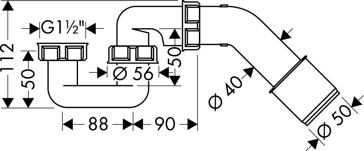 Слив-перелив Hansgrohe Exafill S 58113000 с заполнением переливом - 3