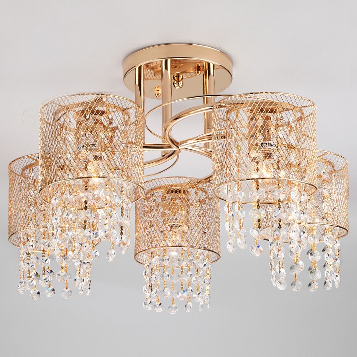 Люстра на штанге Eurosvet Bonnie 30137/5 золото - 0