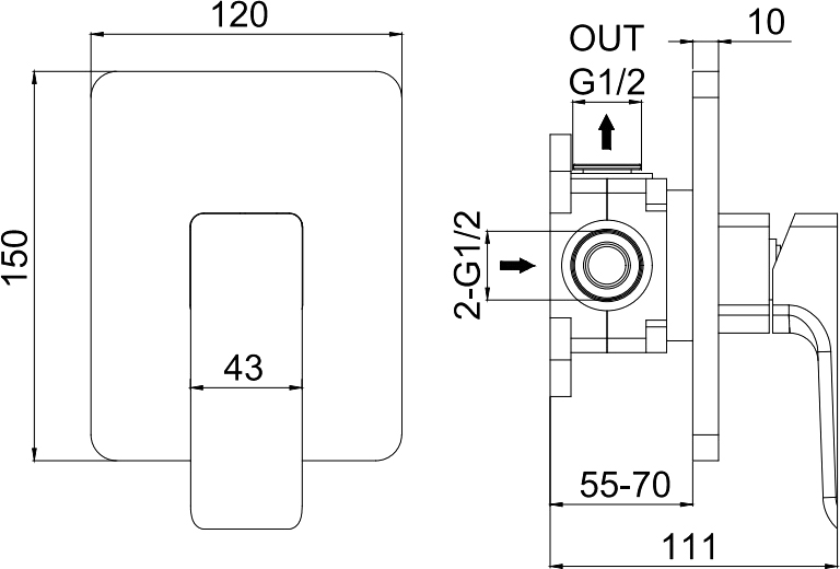 Смеситель для душа Allen Brau Infinity черный матовый 5.21015-31 - 2