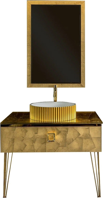 Тумба под раковину Armadi Art Lucido 100 золото 770-100-Foil - 6