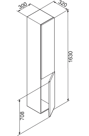 Шкаф-пенал AM.PM Gem R белый глянец, подвесной M90CHR0306WG - 3