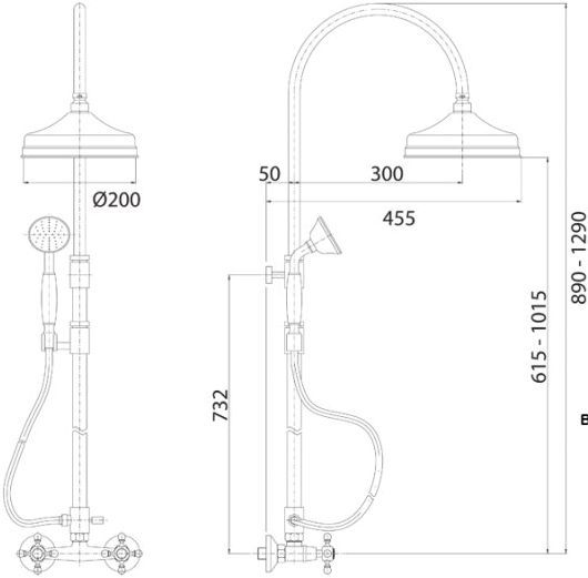 Душевая стойка Cezares Golf  GOLF-CD-01-Bi - 1