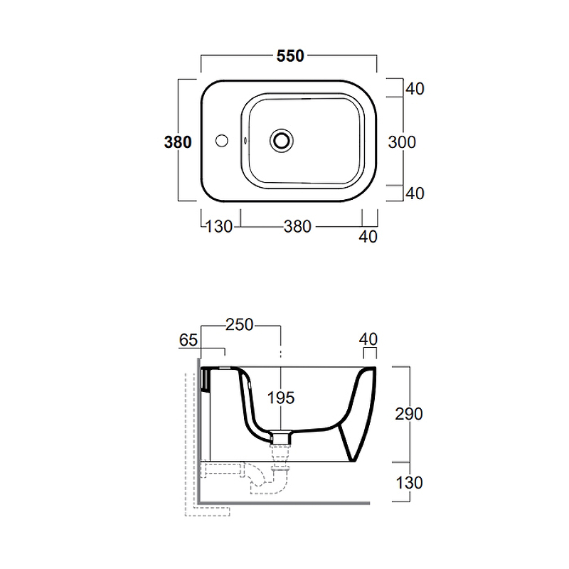 Биде подвесное Simas Henges белое HE19bi*1 - 2