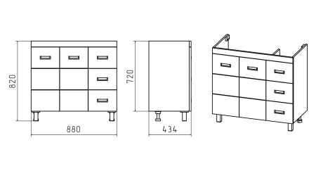 Тумба с раковиной Misty Селена 90 белая глянцевая СО000005738 - 1