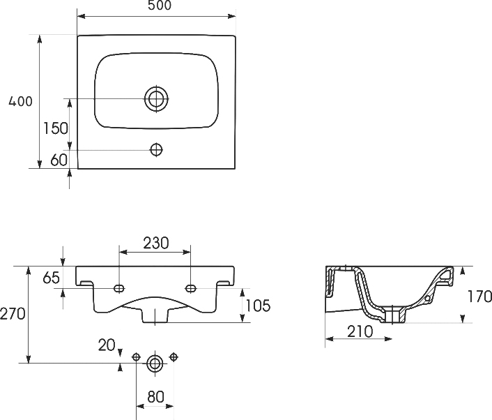 Тумба с раковиной Cersanit Moduo 50 - 5