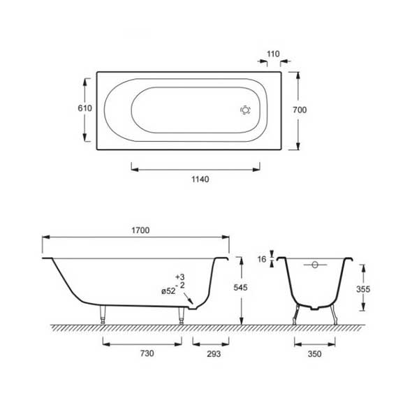Чугунная ванна Jacob Delafon Soissons 170x70 E2921-00 - 5