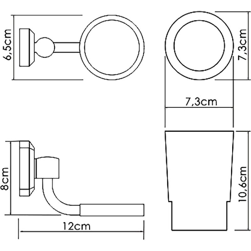 Стакан для зубных щеток WasserKRAFT  хром - белый K-28128 - 2
