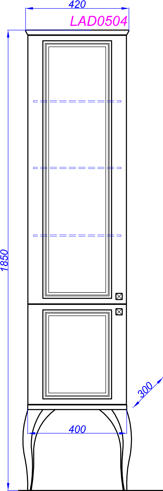 Шкаф-пенал Aqwella 5 stars LaDonna черный LAD0504BLK - 3
