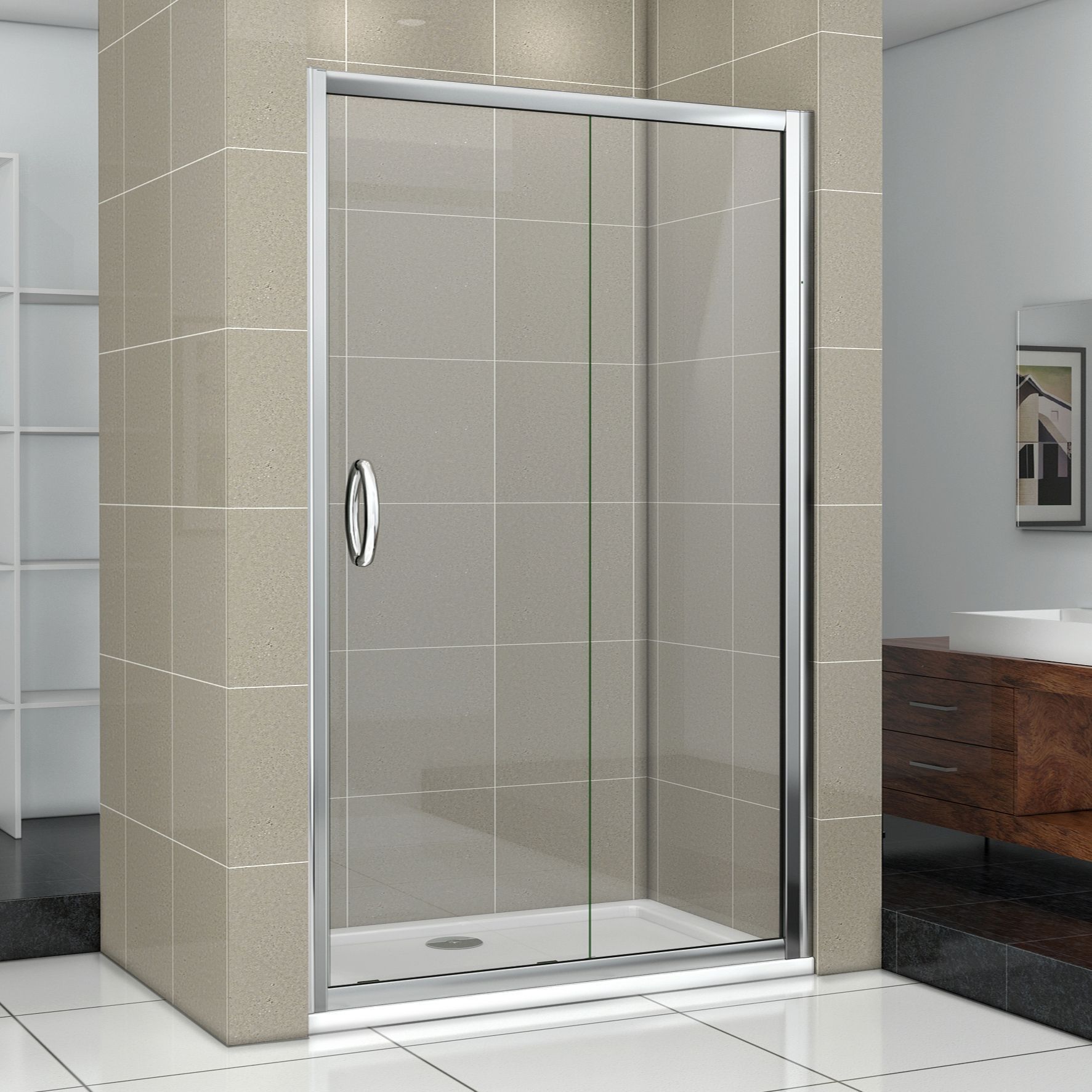 Душевая дверь в нишу Good Door Infinity WTW-130-C-CH ИН00028 - 0