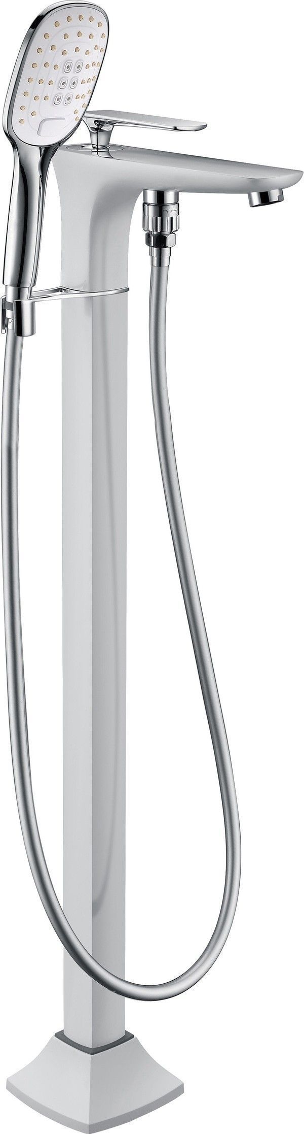 Смеситель напольный для ванны с душем Timo Helmi 4000/00-16Y-CR хром-белый - 0