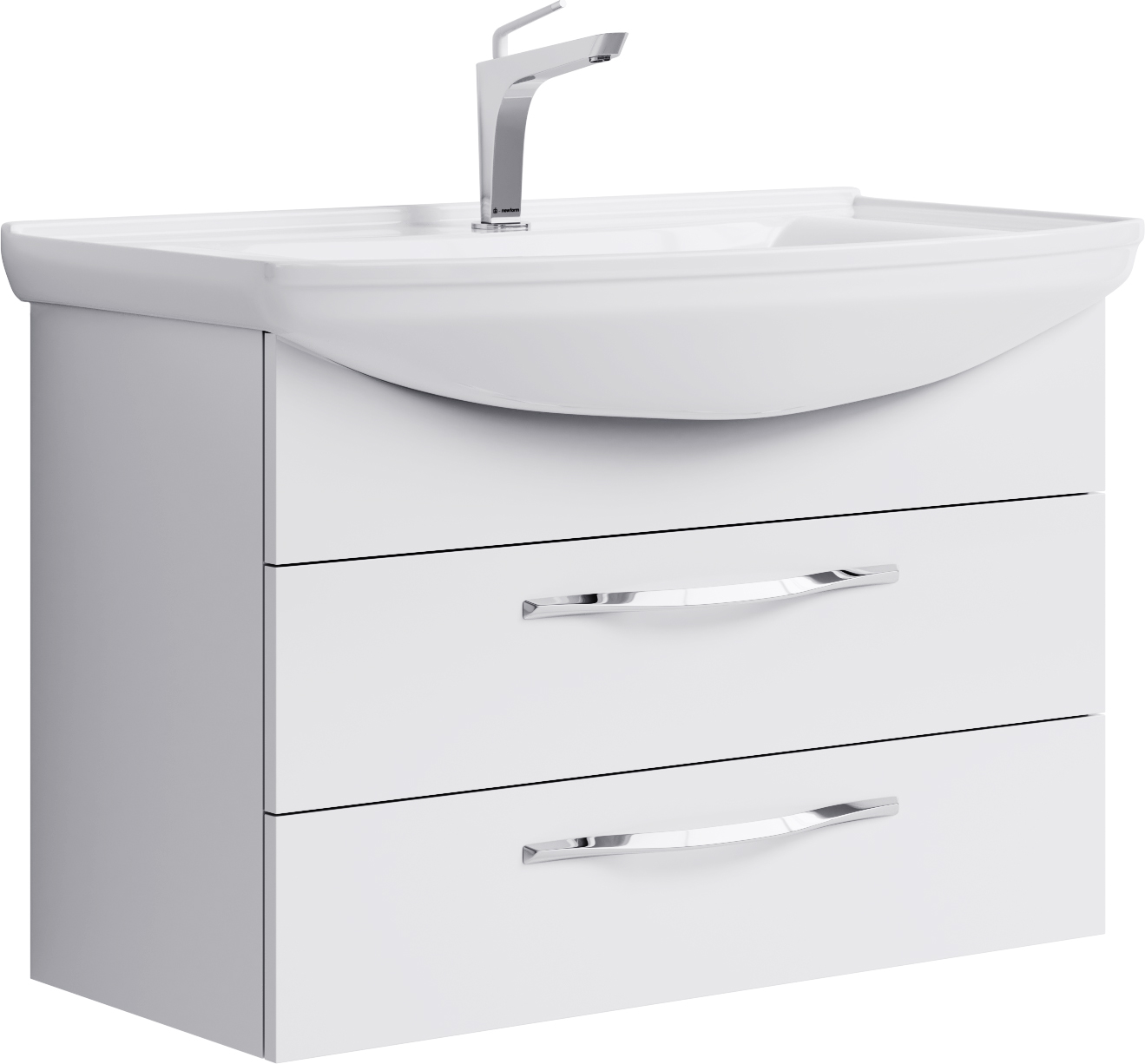 Тумба с раковиной Aqwella Allegro 85 с 2 ящиками - 0