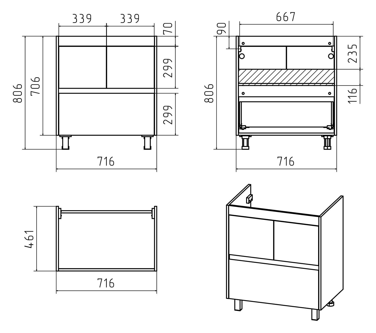 Тумба с раковиной Misty Алиса 75 напольная, белая Э-Али01075-0112Я - 1