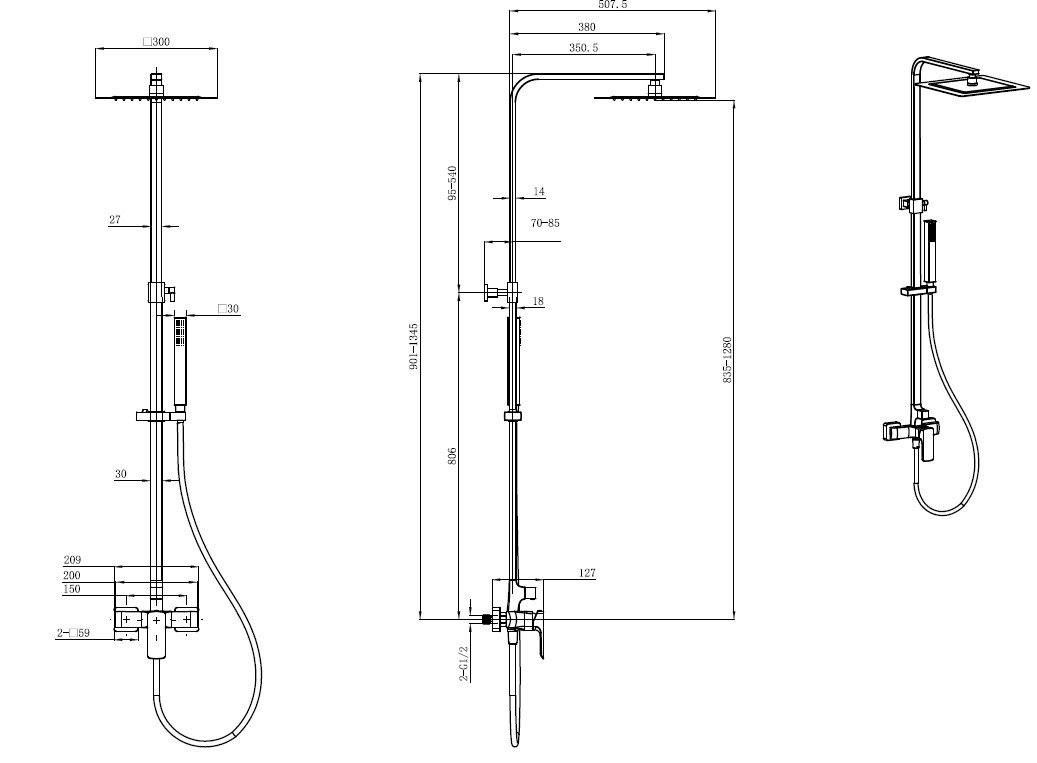 Душевая стойка Allen Brau Infinity 5.21012-00 хром - 1