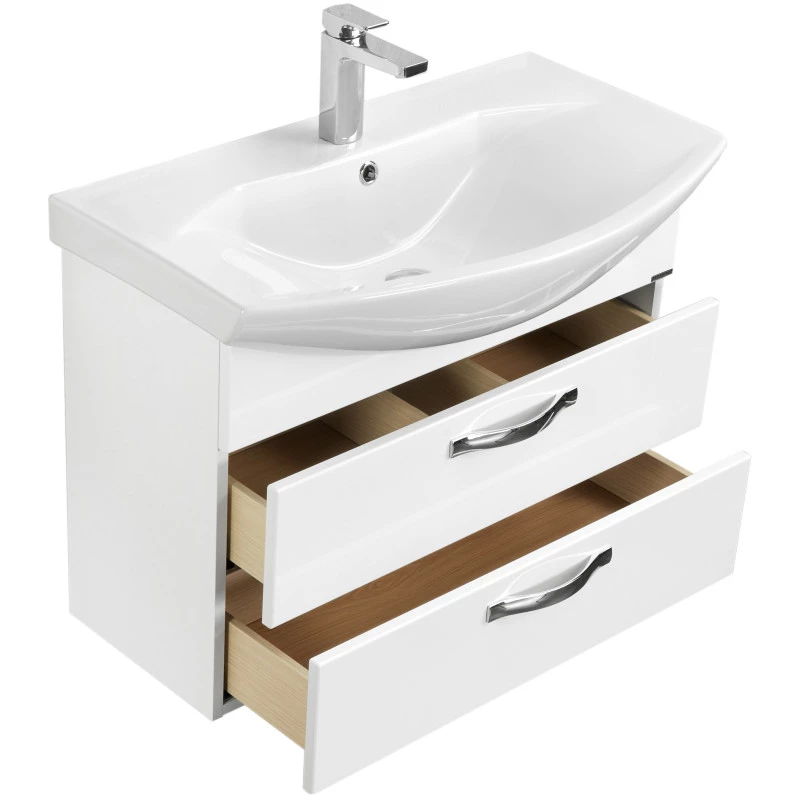 Тумба под раковину подвесная Aquaton Ария М 80 белый 1A140801AA010 - 2